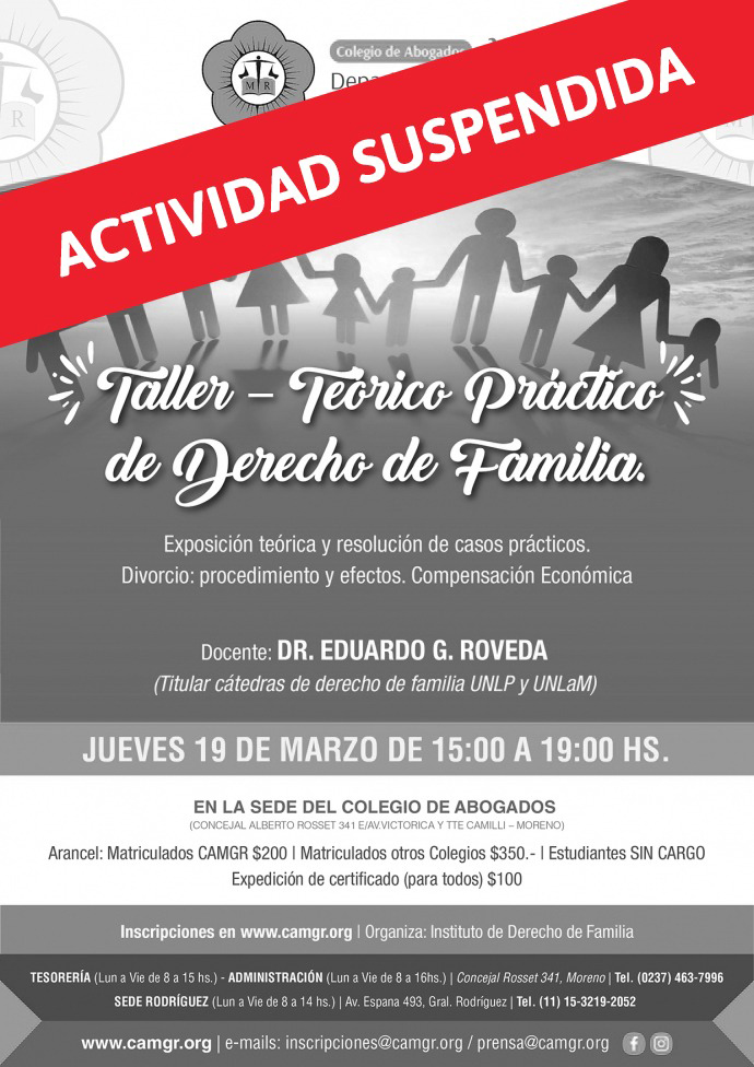 TALLER TEORICO PRACTICO DE DERECHO DE FAMILIA